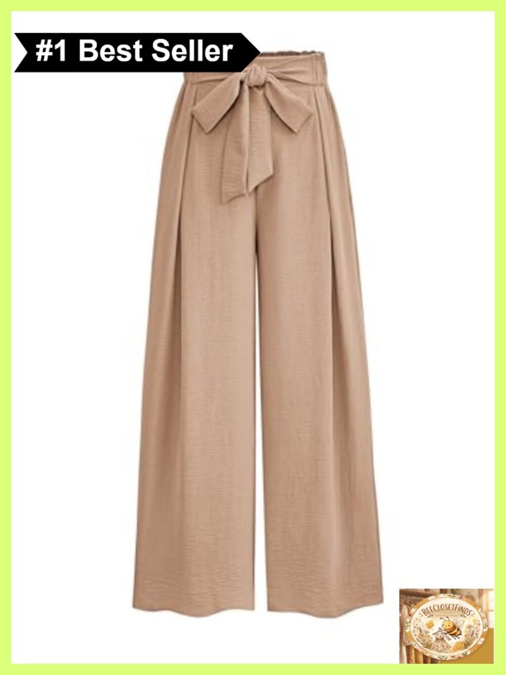 Wide Leg Palazzo Dress Pants High Waisted Pull On Trousers